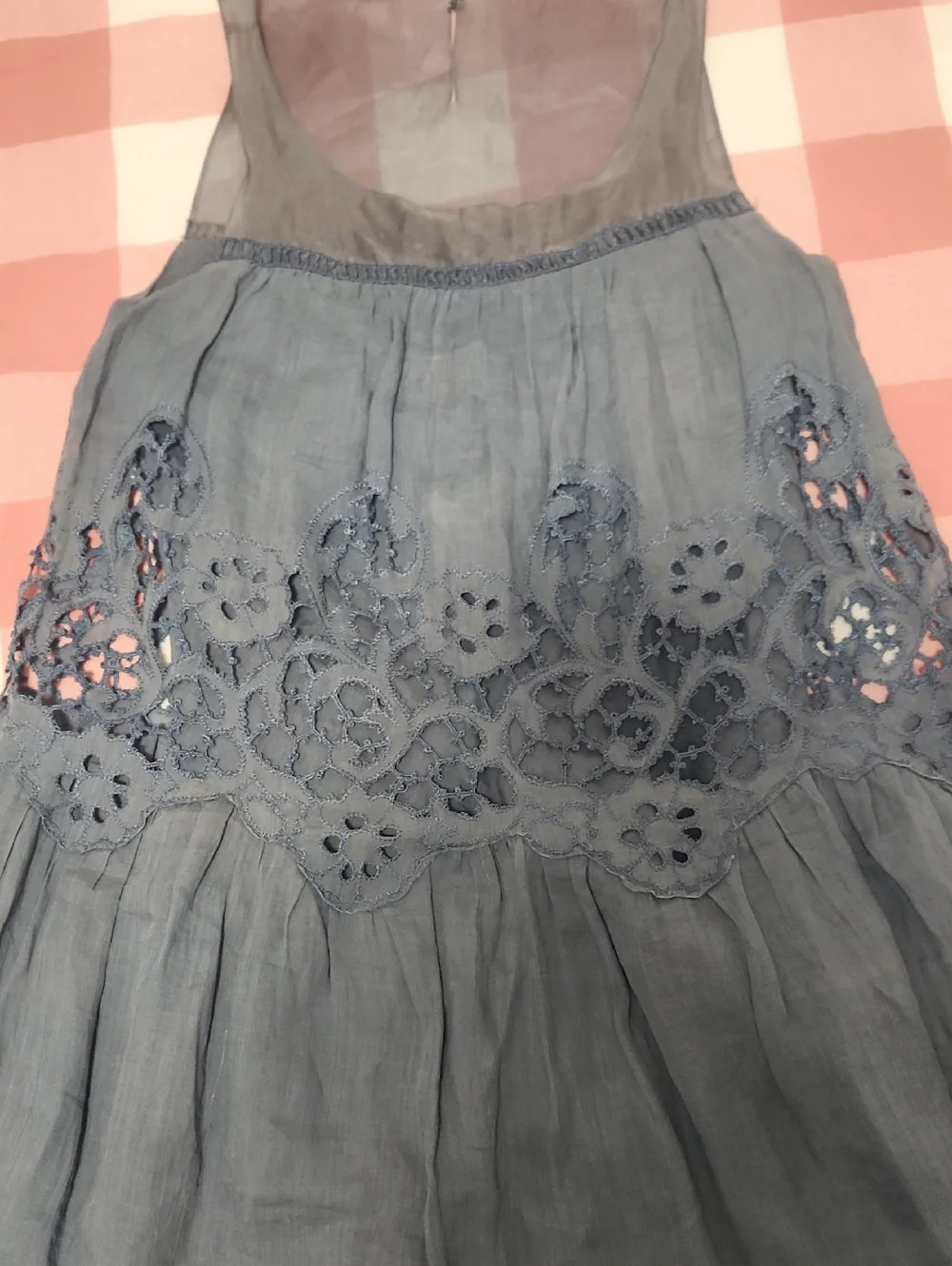 ERMANNO SCERVINO | 100% Ramie & Silk Lace Inset Dress | Made in Italy | IT 38 - Picture 7 of 15